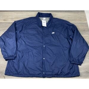 NWT Nike Club Coaches Jacket Men's Size XXL Midnight Navy Casual Snap FN3316-410